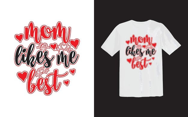 Camiseta de amor de mamá de estilo moderno o diseño de camiseta de tipografía