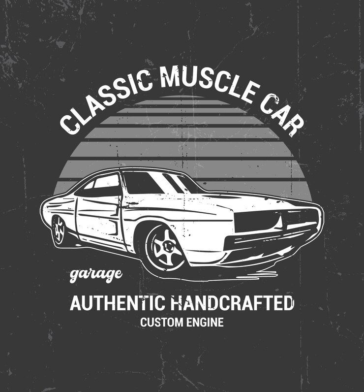 Camiseta de automóviles clásicos de época Diseño gráfico vectorial Músculo camiseta clásica de automóviles antiguos