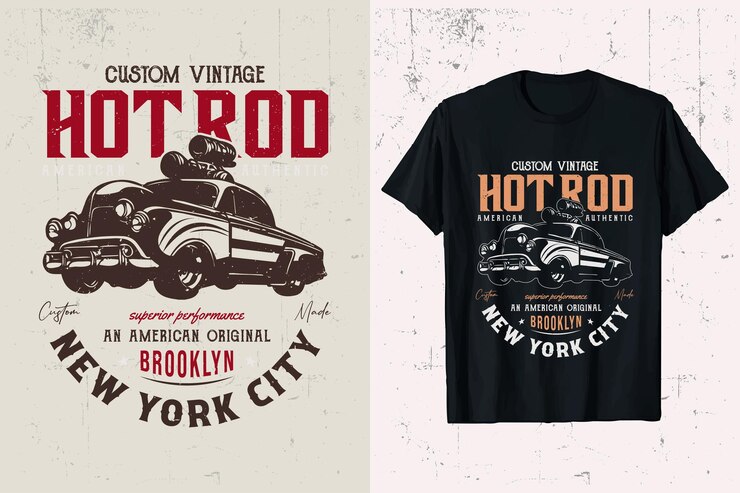 Camiseta de automóviles Hotrod Diseño de camiseta vectorial de automóviles hotrod vintage camiseta gráfica de automóviles viejos hotrod estadounidenses