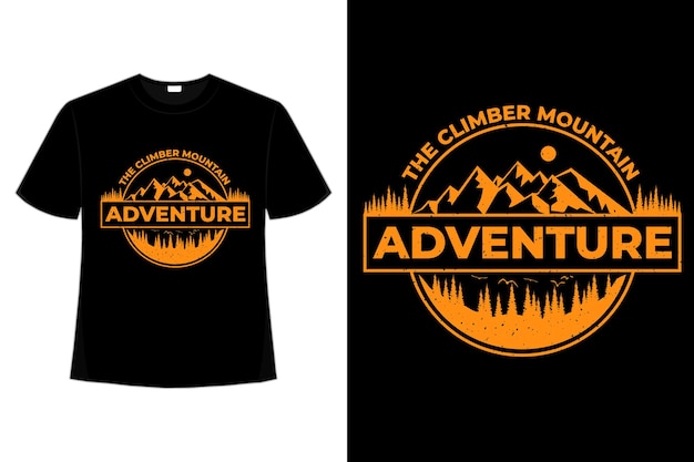 Camiseta aventura montaña pino escalador vintage