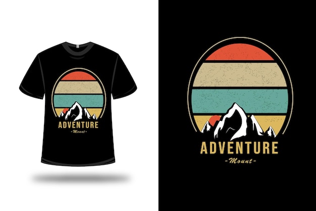 Camiseta aventura monte en naranja y amarillo verde