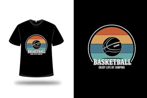 Camiseta de baloncesto disfruta de la vida saltando color crema