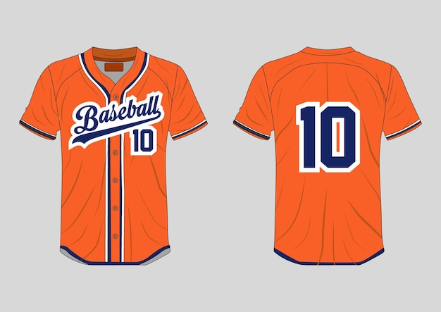 Camiseta de béisbol naranja con el número 10