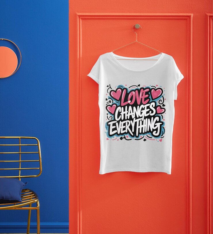una camiseta blanca con amor cambia todas las cosas