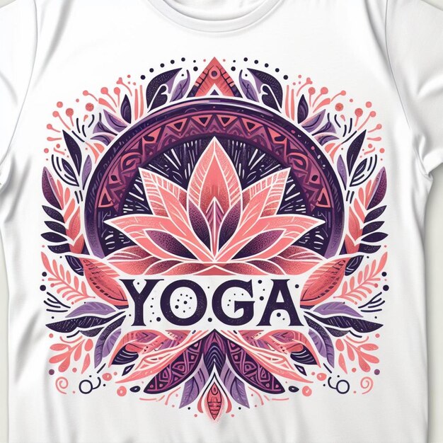 una camiseta blanca con un diseño que dice yoga
