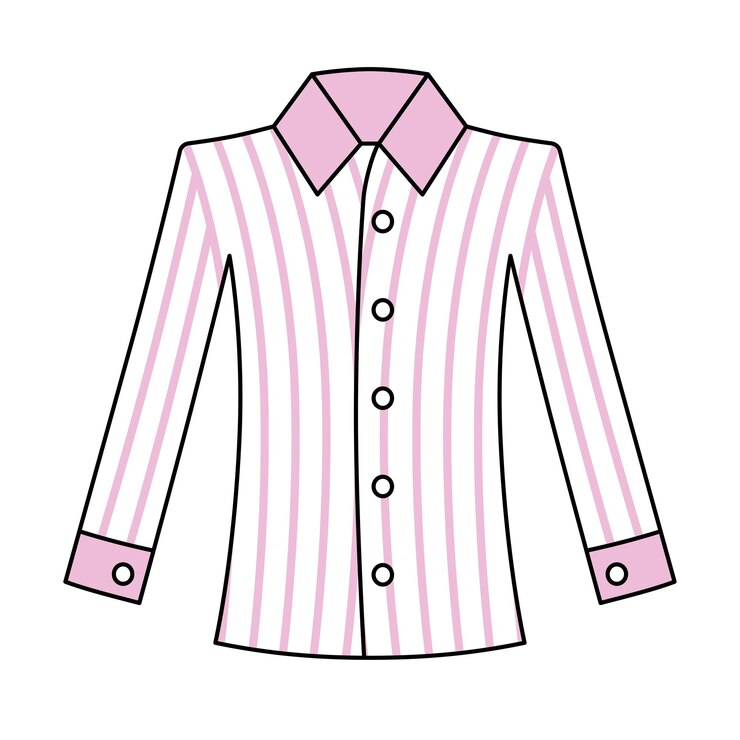 Vector camiseta blanca de rayas rosadas