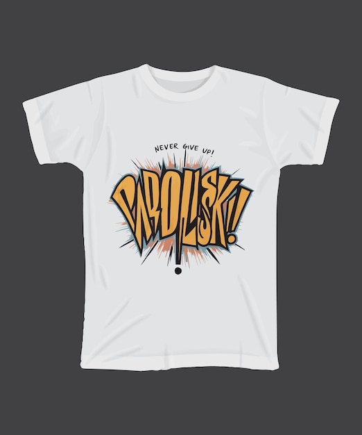 una camiseta blanca con un texto amarillo que dice poder en él