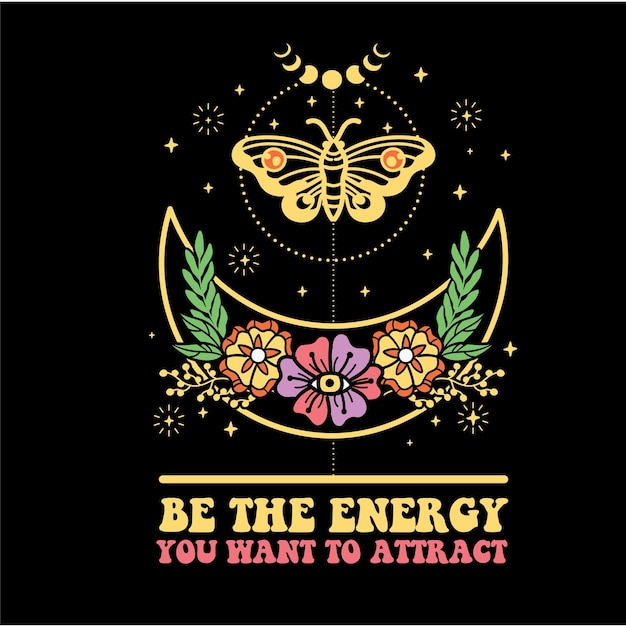 La camiseta Boho Mystical SVG tiene un diseño vectorial Boho