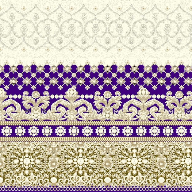 Camiseta con borde textil diseño floral en la parte delantera y trasera