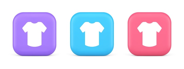 Camiseta botón de compras en línea orden de internet compra icono realista 3d