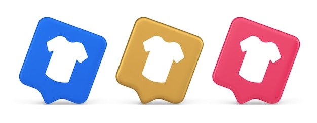 Camiseta botón de compras en línea orden de internet compra icono realista 3d