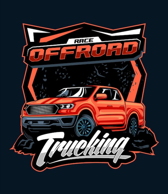Camiseta de camión de carreras Plantilla de coche automotriz Plantilla de camiseta de coche