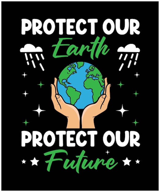 La camiseta de celebración del Día de la Tierra diseña gráficos vibrantes y ecológicos