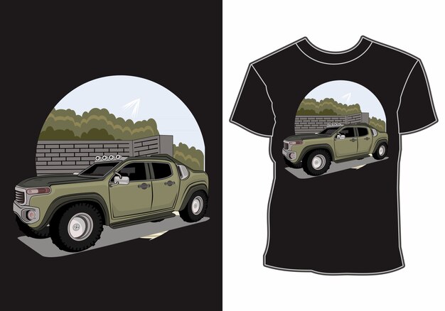 Vector camiseta coche de aventura