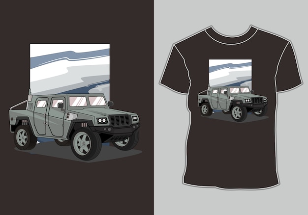 Camiseta del coche del ejército