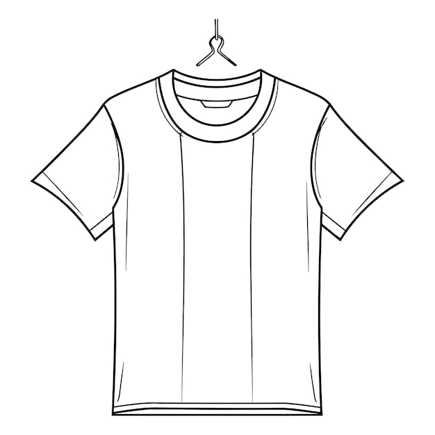 Camiseta en colgante Ilustración vectorial en blanco y negro