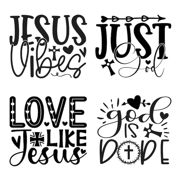 Camiseta cristiana y paquete de diseño SVG Jesús Citas SVG paquete de Diseño de Camiseta