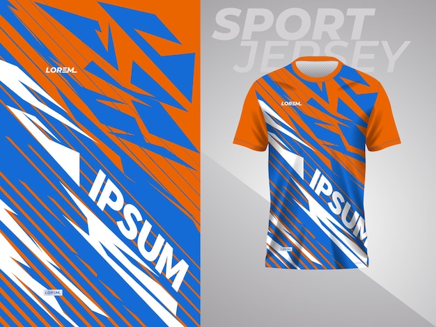 camiseta deportiva abstracta azul y naranja para fútbol fútbol carreras de juegos motocross ciclismo correr