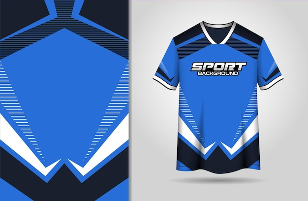 Camiseta deportiva azul con diseño geométrico