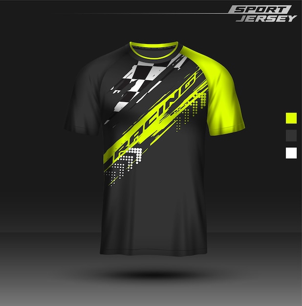 camiseta deportiva de estabilo negra y verde