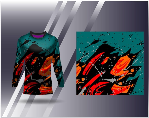 Vector camiseta deportiva de fondo grunge para camiseta extrema equipo de carreras ciclismo fútbol juego de fondo