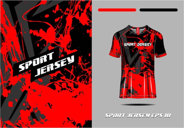 Camiseta deportiva fondo de textura grunge rojo para camiseta de fútbol ciclismo fútbol juego premium