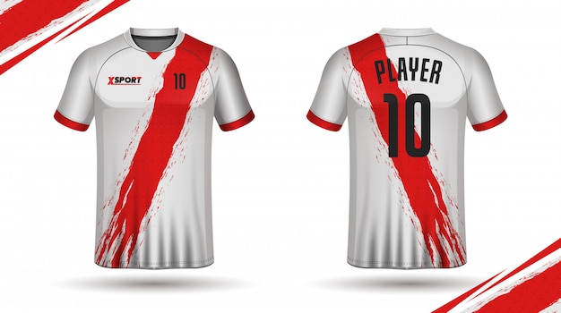 Camiseta deportiva de fútbol jersey template