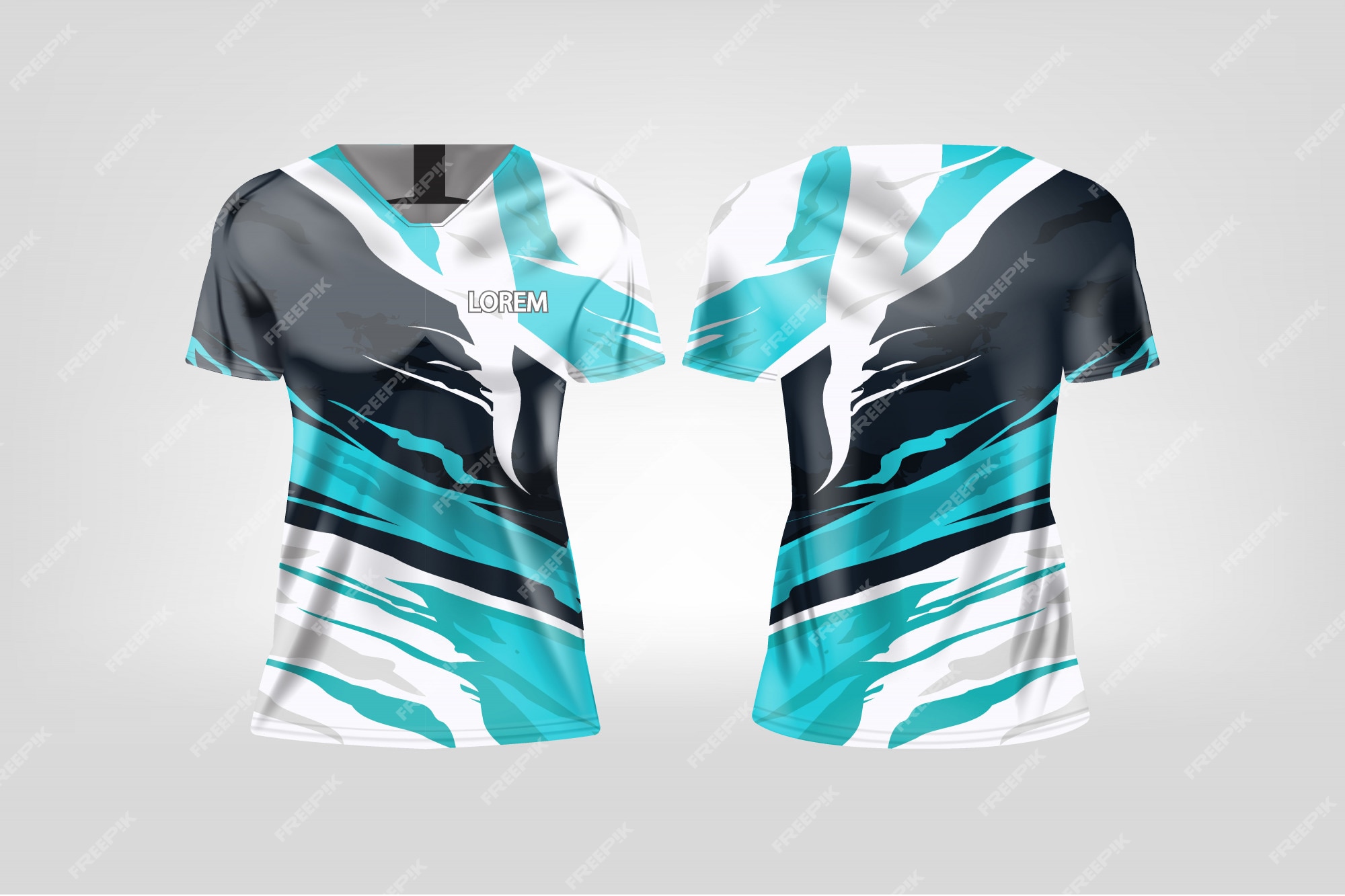 deportiva para mujer, camiseta de fútbol para club de fútbol. Vector Premium