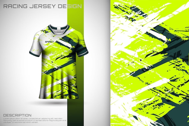 Camiseta deportiva y plantilla de camiseta Diseño deportivo para camiseta de juego de carreras de fútbol Vector