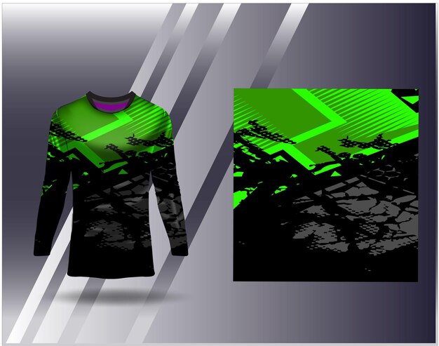 Camiseta deportiva y plantilla de camiseta Diseño deportivo para camiseta de juego de carreras de fútbol Vector