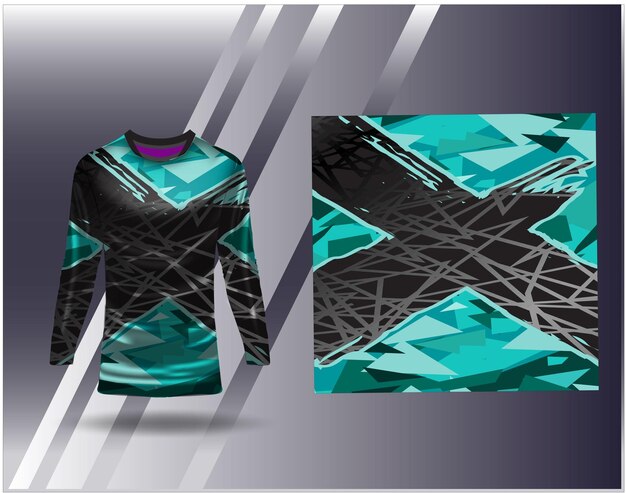 Camiseta deportiva y plantilla de camiseta Diseño deportivo para camiseta de juego de carreras de fútbol Vector