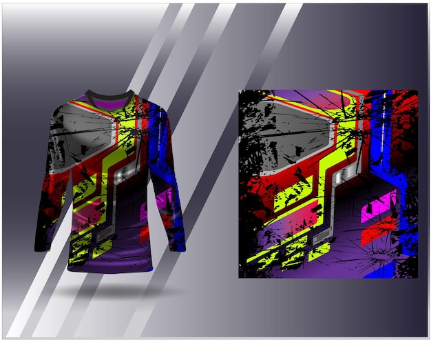 Camiseta deportiva y plantilla de camiseta Diseño deportivo para camiseta de juego de carreras de fútbol Vector