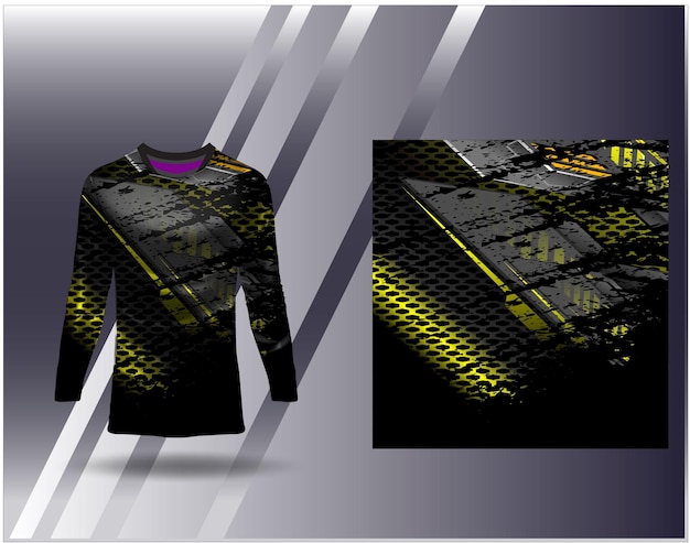Camiseta deportiva y plantilla de camiseta Diseño deportivo para camiseta de juego de carreras de fútbol Vector
