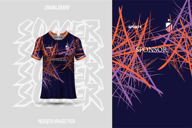 Camiseta deportiva y plantilla de camiseta vector de diseño de camiseta deportiva Diseño deportivo para carreras de fútbol