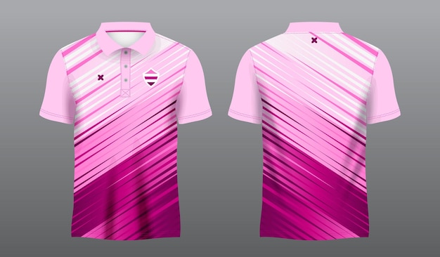 camiseta deportiva de polo rosa y púrpura plantilla de camiseta de sublimación