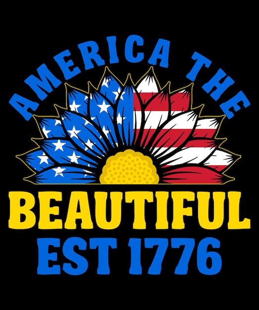 La camiseta del Día de la Independencia de Estados Unidos, diseño del 4 de julio.