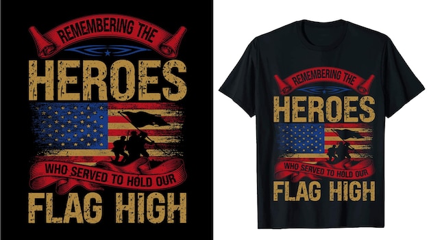 Vector camiseta del día de los veteranos regalo del día de la independencia de los estados unidos camiseta roja y blanca