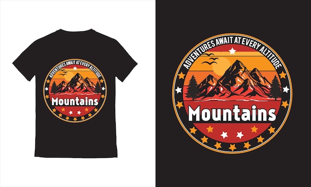 Camiseta diseño de aventura Camiseta explorar naturaleza aventura montaña vintage viaje de montaña