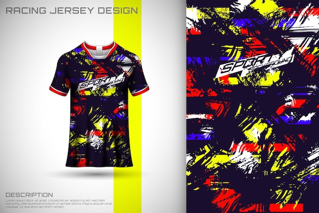 camiseta de diseño de camiseta deportiva con textura abstracta roja para carreras fútbol juegos motocross ciclismo