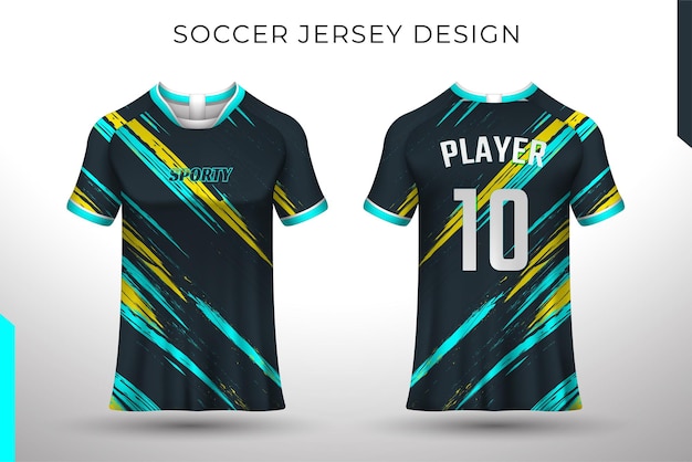 Camiseta de diseño deportivo para carreras, fútbol, juegos, motocross, ciclismo. Diseño de vector de maqueta