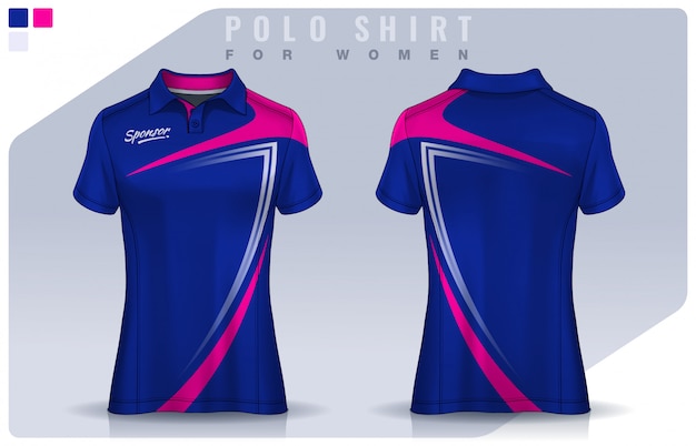 Camiseta de diseño deportivo para mujer, de fútbol para club de fútbol. plantilla de uniforme de polo. | Vector Premium