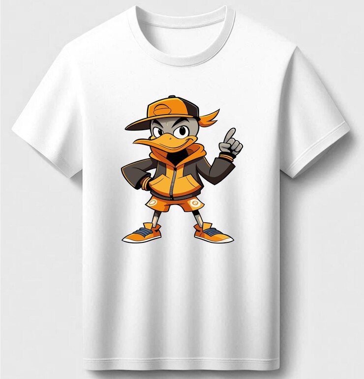 Camiseta con diseño impreso de personajes de dibujos animados