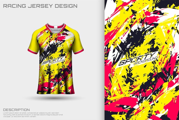 Camiseta de diseño de jersey deportivo con textura abstracta para carreras, fútbol, juegos, motocross, ciclismo.