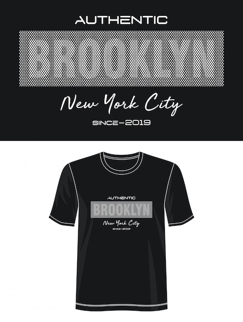 Vector camiseta con diseño de tipografía de brooklyn