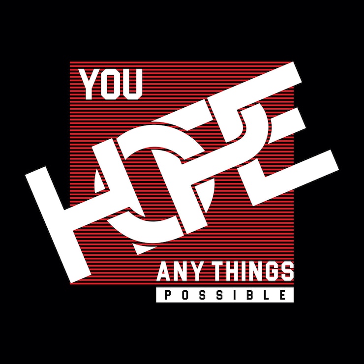 Vector camiseta de diseño de tipografía hope lista para imprimir vector premium