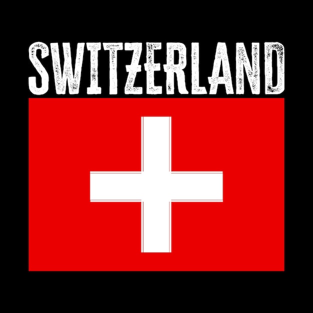 Camiseta de diseño de vector de bandera de Suiza