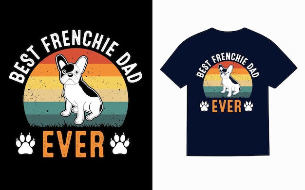 Camiseta de diseño vectorial de camiseta de tipografía de bulldog francés