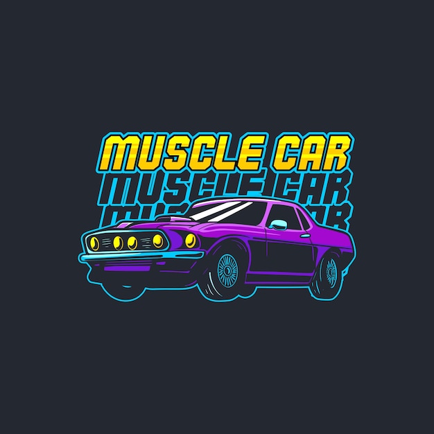 Vector camiseta de diseño vintage de muscle car de diseño de ciencia ficción