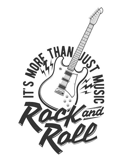 Camiseta estampada con guitarra eléctrica y flashes