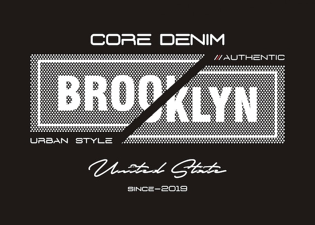 Camiseta con estampado de tipografía de brooklyn